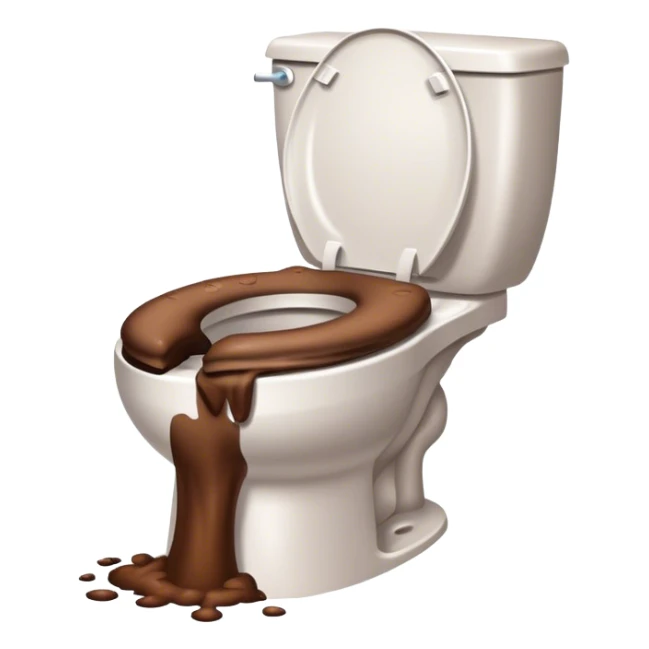 Poop on toilet  sticker
