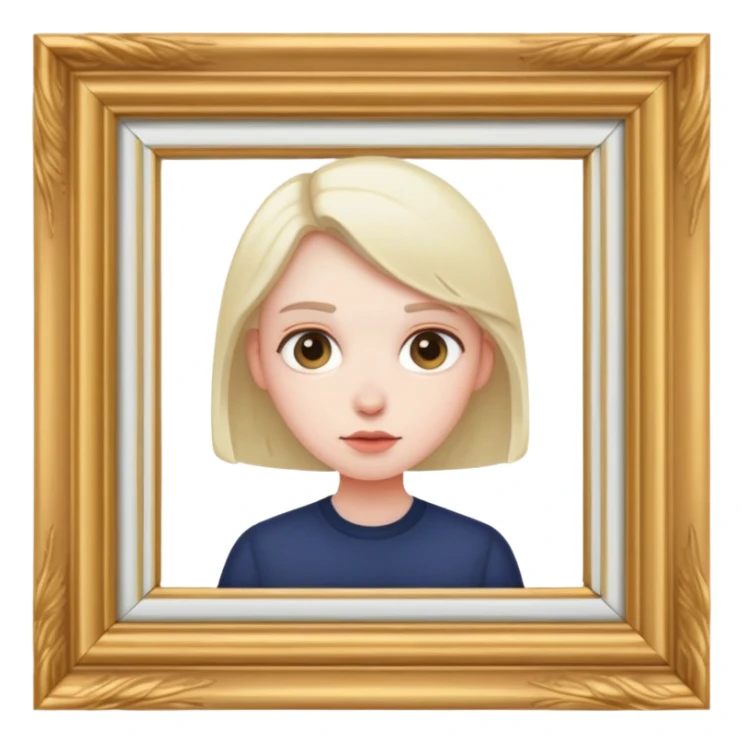 perfectionist person with focused expression adjusting a picture frame sticker