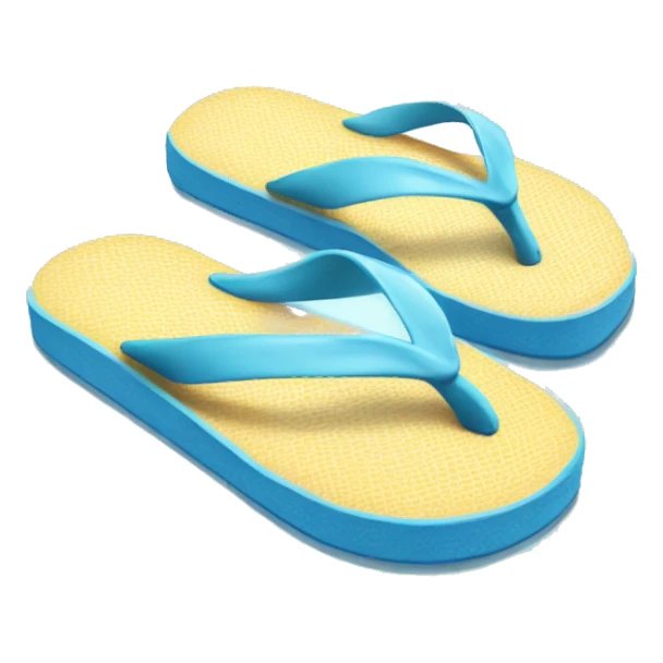 Realistic light blue pair of summer flip flops isolated. sticker