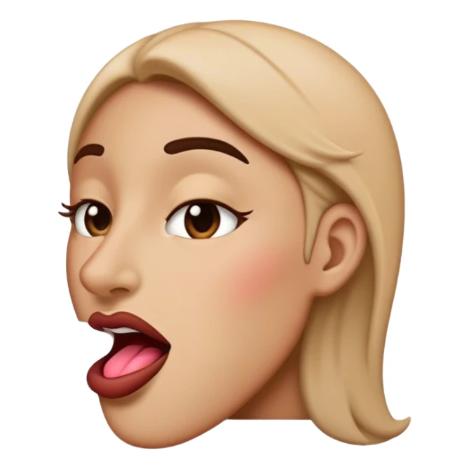 emoji side profile big nose point tale big lips dark blush sticker