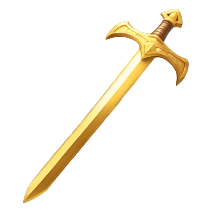 Holy gold jesus christ sword with multi blades on handle and enchanted with gold light sticker