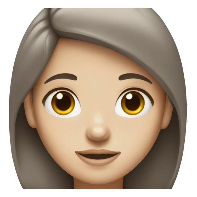 Girl with brown hair and white skin, grey eyes sticker