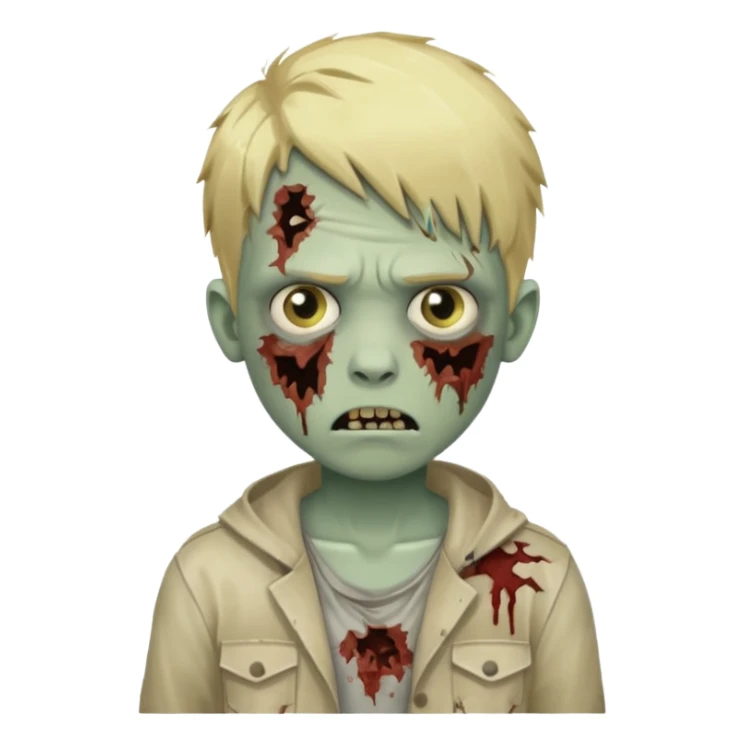 boy zombie with blonde hair sticker