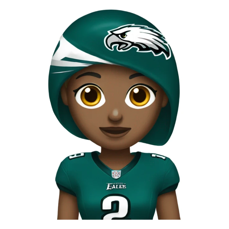  female wearing Philadelphia Eagles jersey sticker