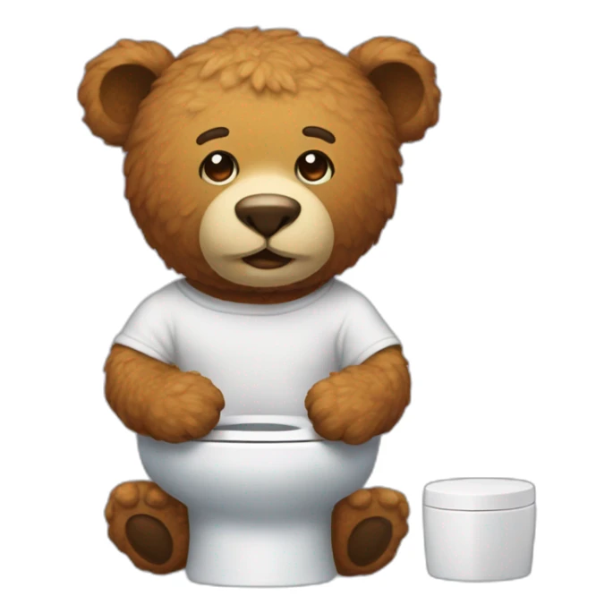 Nounours au toilette  sticker