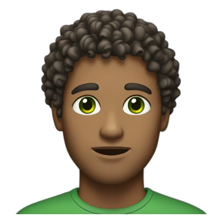 man with curly hear , green eyes sticker