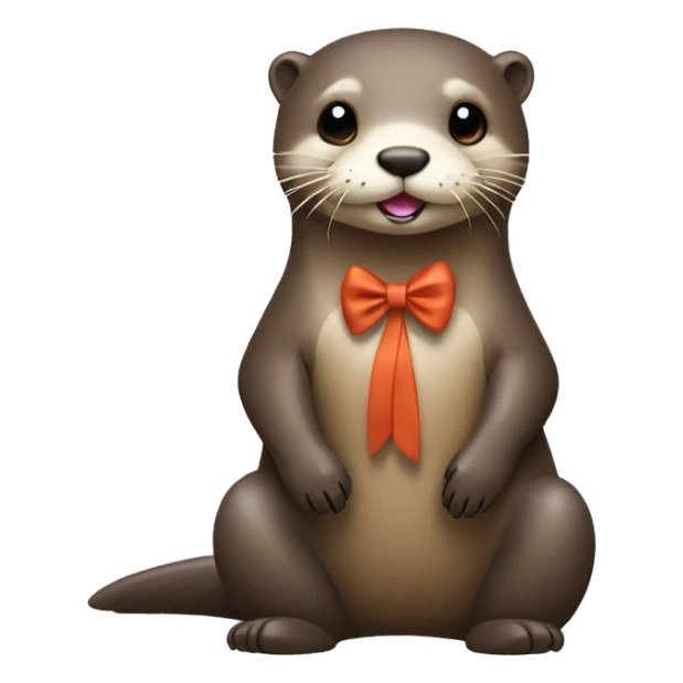 otter with bow sticker
