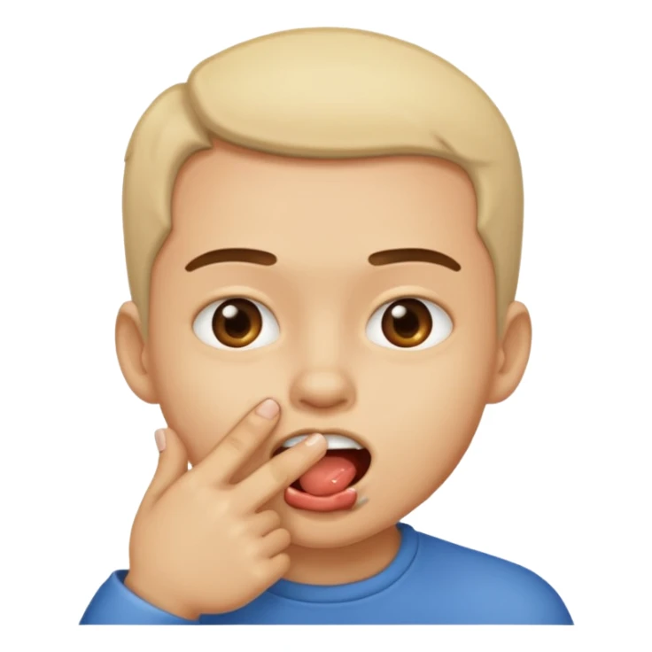 Una cara mordiendose un dedo sticker