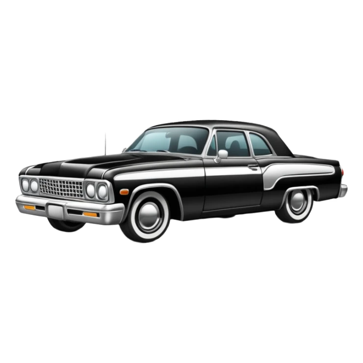 Black and white old school low rider car  sticker