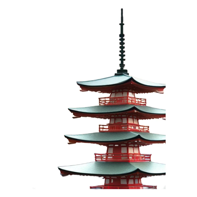 japanese pagoda with mount fuji in the backgro sticker