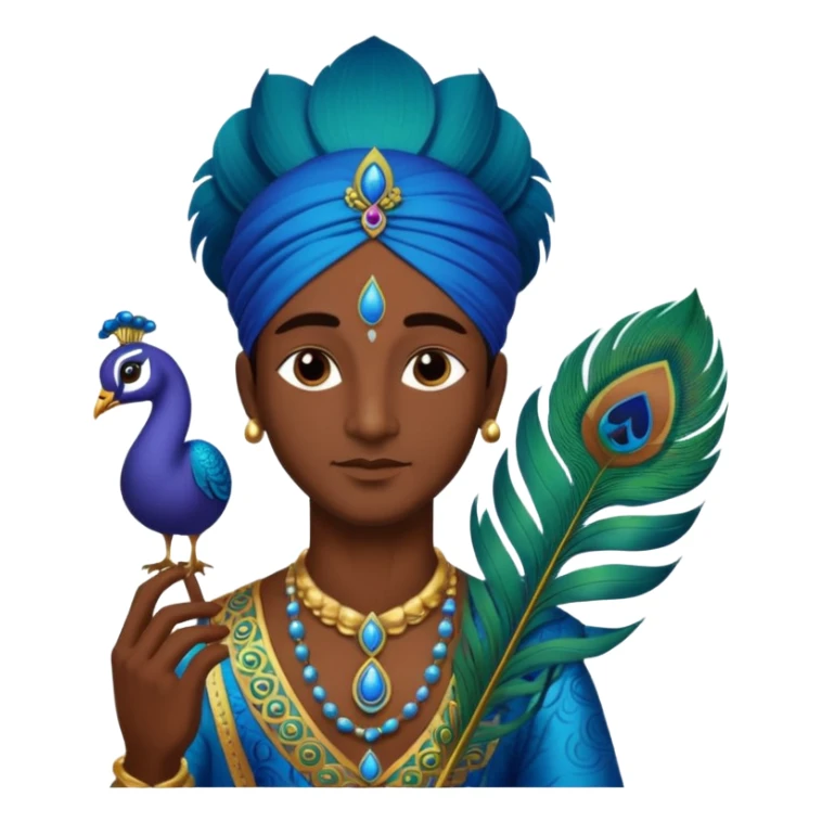 Krishna peacock feather sticker