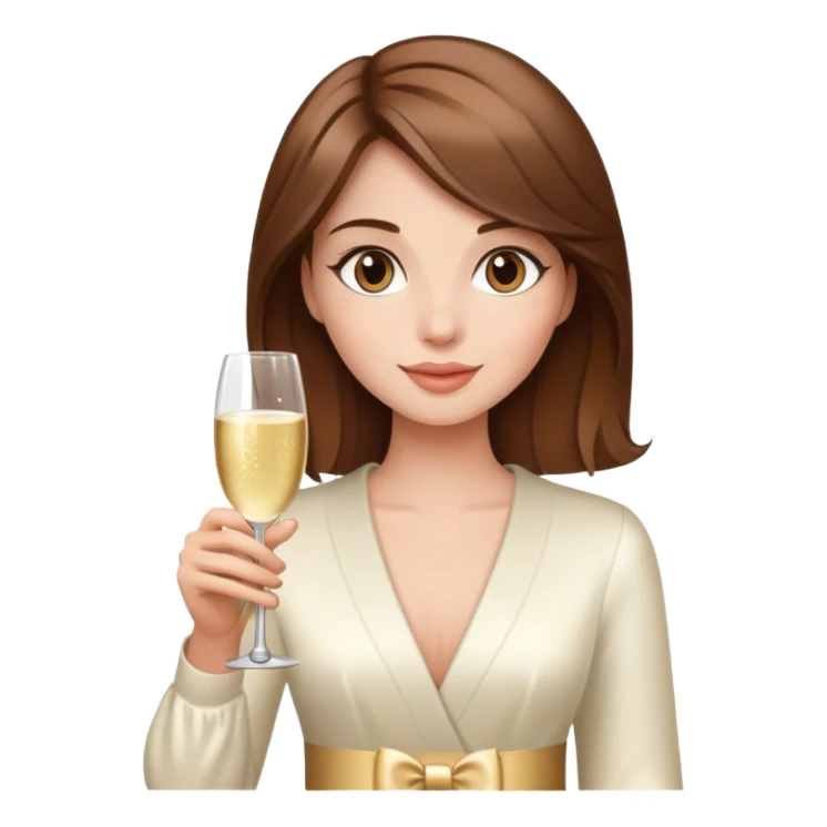 brown hair girl with champagne  sticker