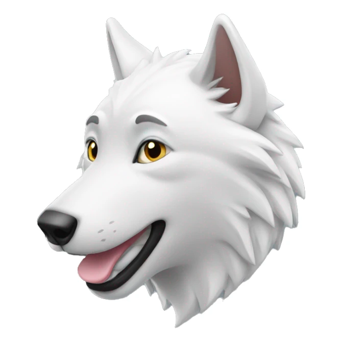 Loup blanc sourire en coin sticker