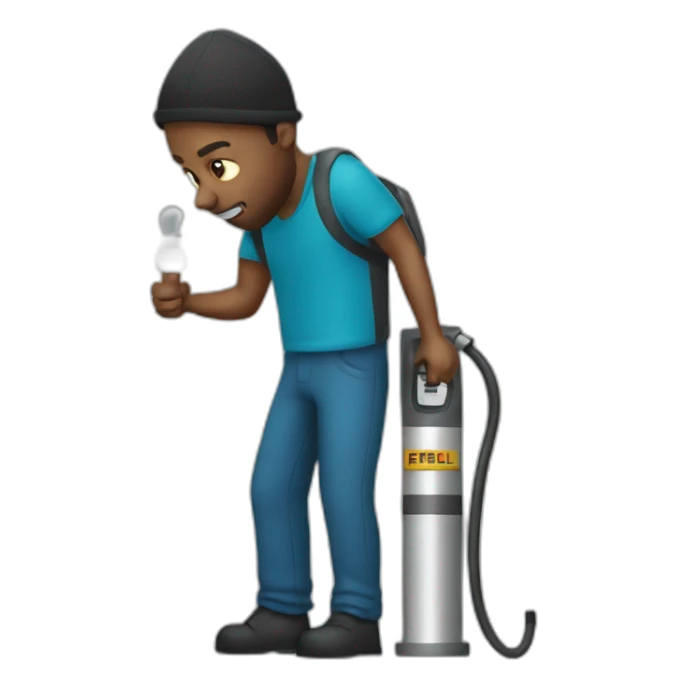 man is stealing fuel from petrol station  sticker