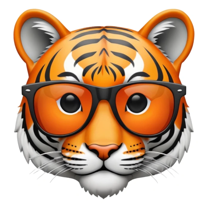 tiger head with wayfarer sunglasses black lens sticker