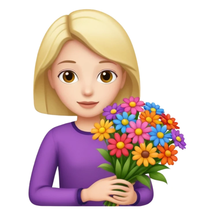 flower-bearing person sticker