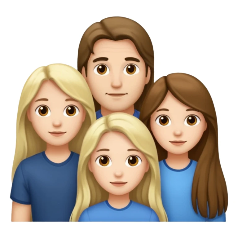 three friends, a man and two girls with long hair sticker
