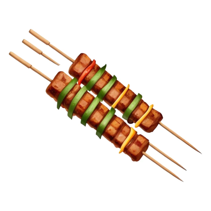 Chuanr meat skewers street food with gentle colors sticker