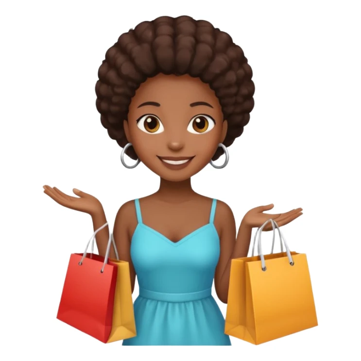 black girl holding shopping bags  sticker