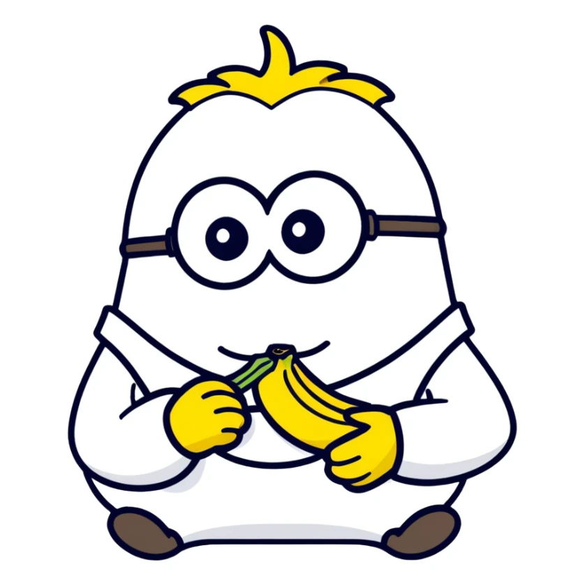 Un minion eating banana sticker