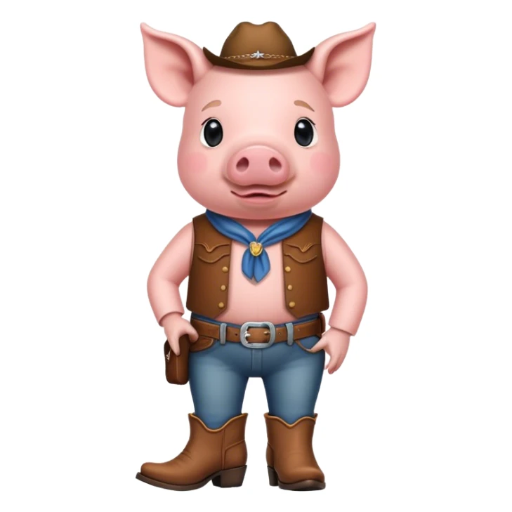 Pig with cowboy boots sticker