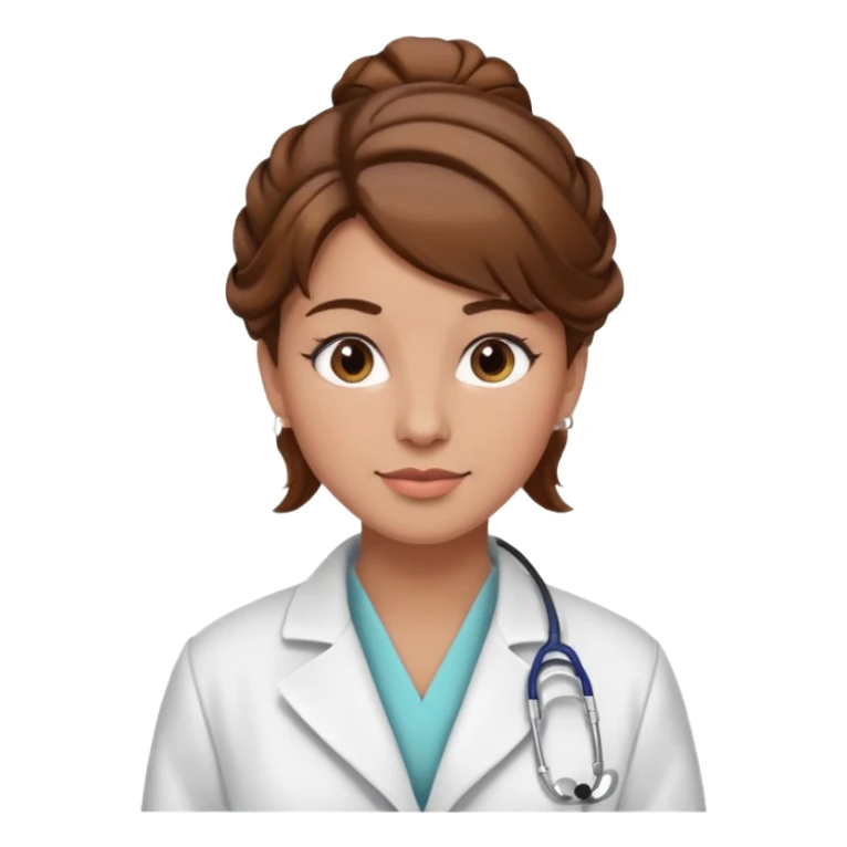 healthcare instructor standing up brown hair updo sticker