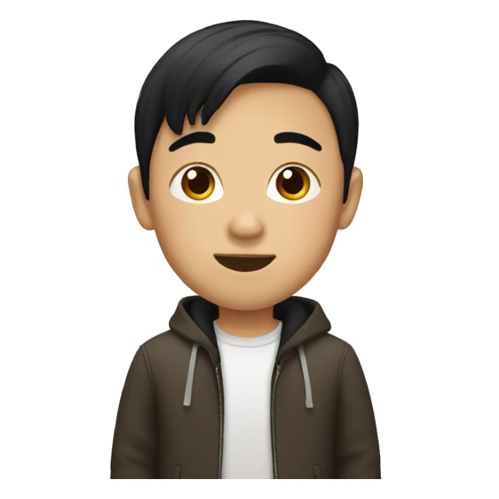asian boy with black hair sticker