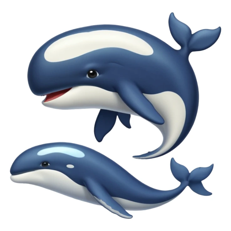 une baleine avec plein de cheveux noirs sticker