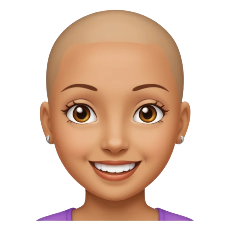 Girl tan skin with skin head. sticker