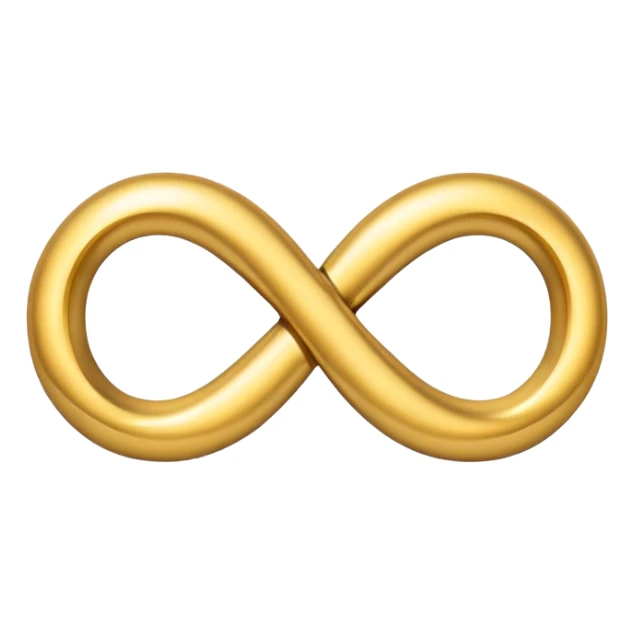 One infinity symbol made of gold sticker