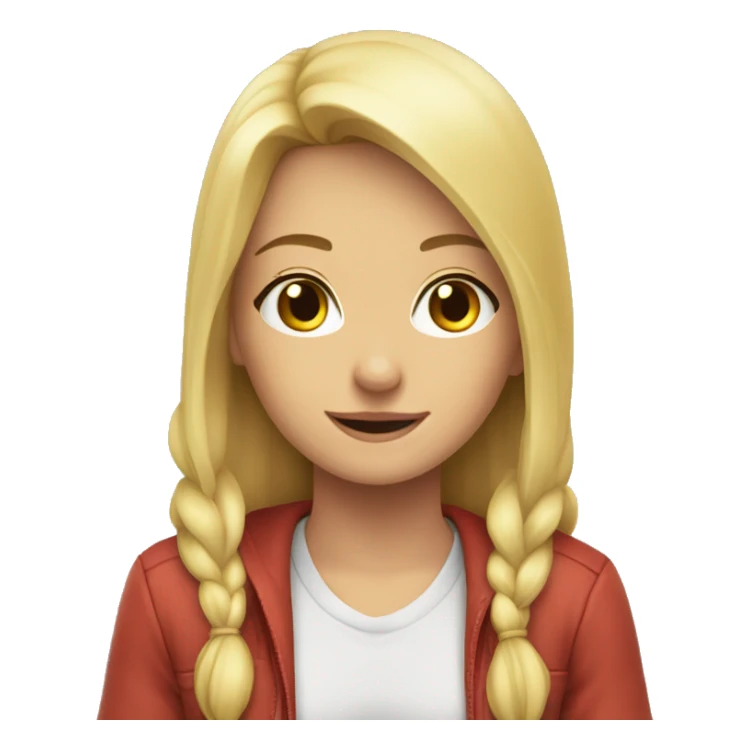 A blond girl sit on a cair sticker