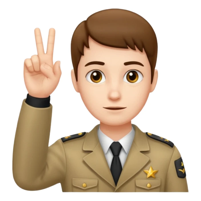 3 fingers salute from front point of view sticker