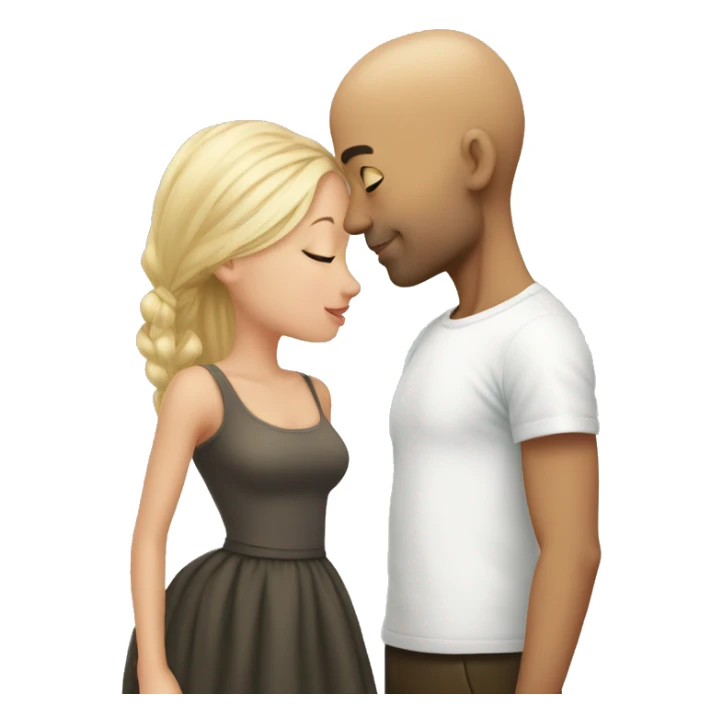 Man with no hair Kissing blonde girl  sticker