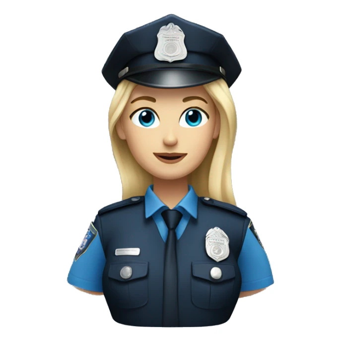 Blonde Woman with Blue eyes in Police Uniform  sticker