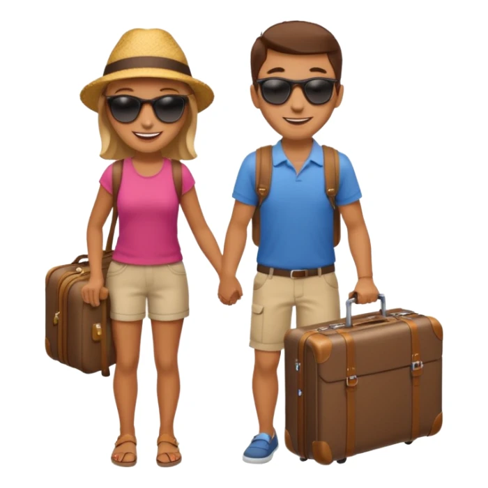 photorealistic tourists with a suitcase sticker