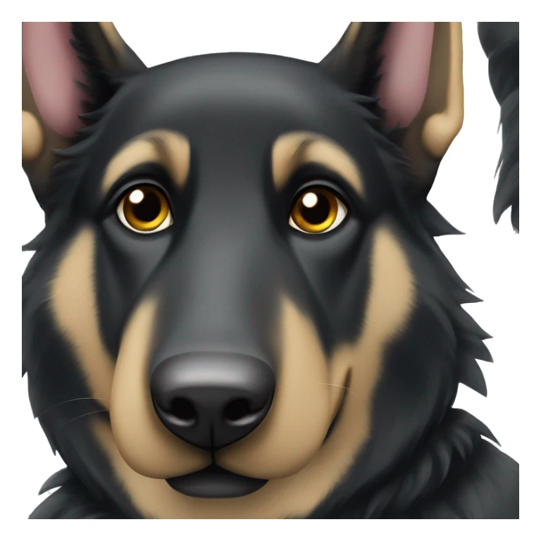 Black German shepherd dog with white paws, floppy ears sticker