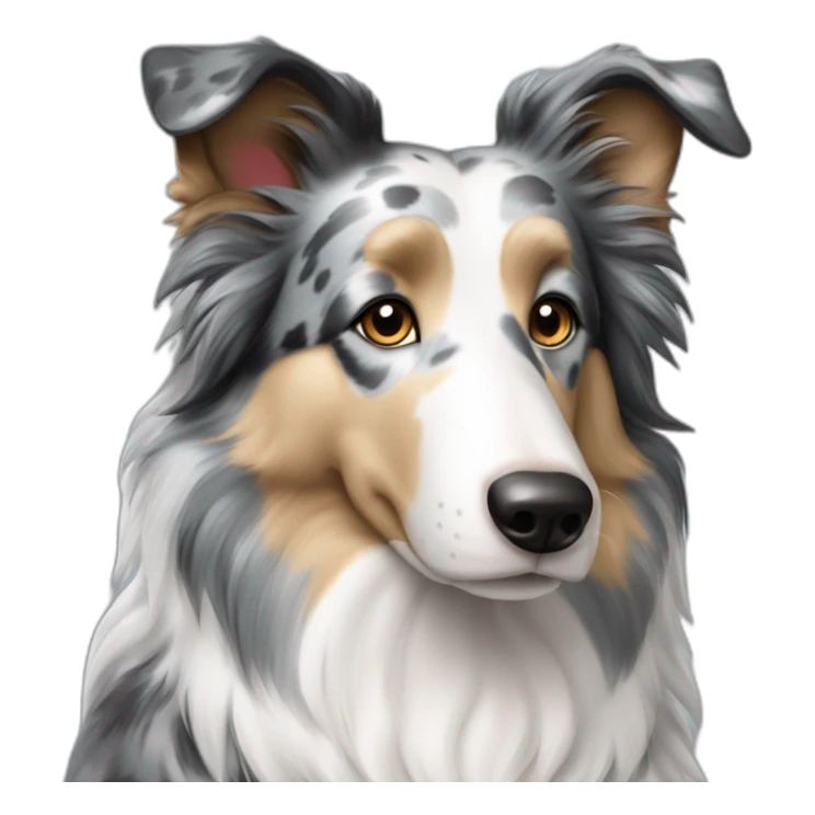 Blue merle collie dog no brown markings sticker