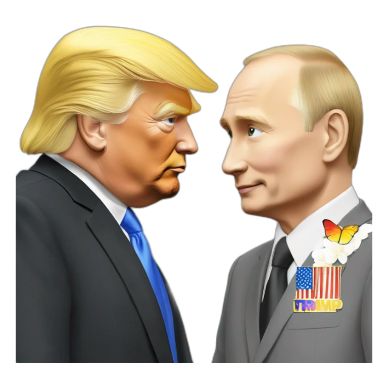 trump-and-putin-kissing,-lgbtq+ friendly, positivity, inclusiveness sticker