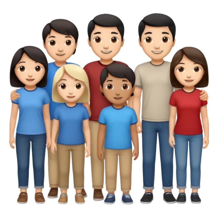 asian civil society, friendly, a group of sticker