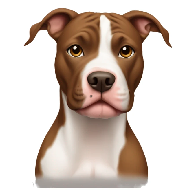 brown and white pit bull  sticker