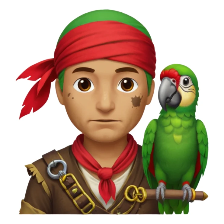 pirate and parrot sticker
