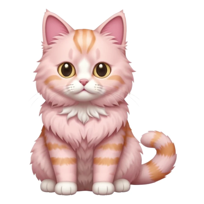 full body of Brishtish pink cat sticker