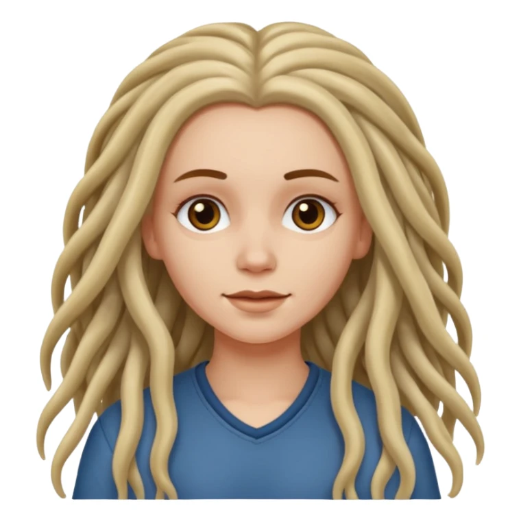 white girl, long wavy hair with just some dreadlocks  sticker