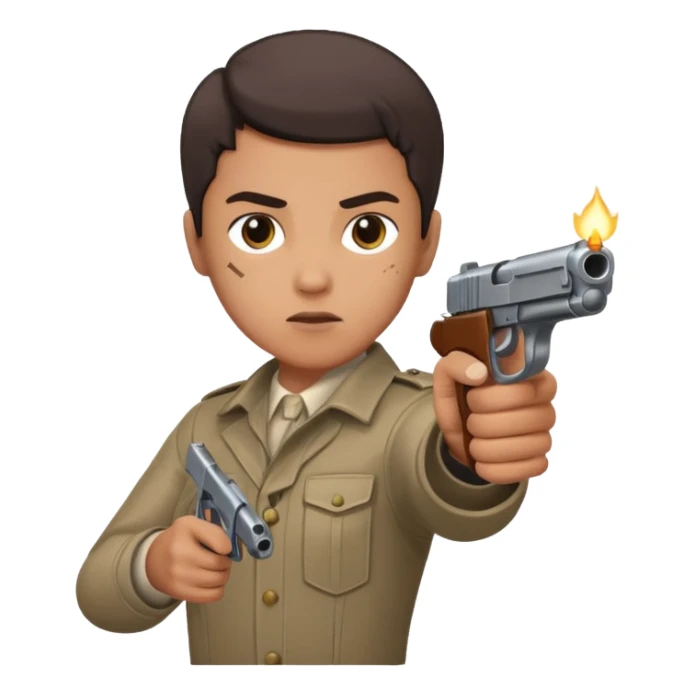 un personne qui tire avec un pistolet  sticker