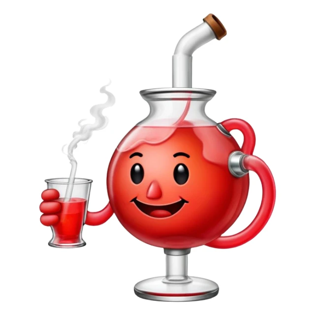 Kool-Aid Man character smoking a bong sticker