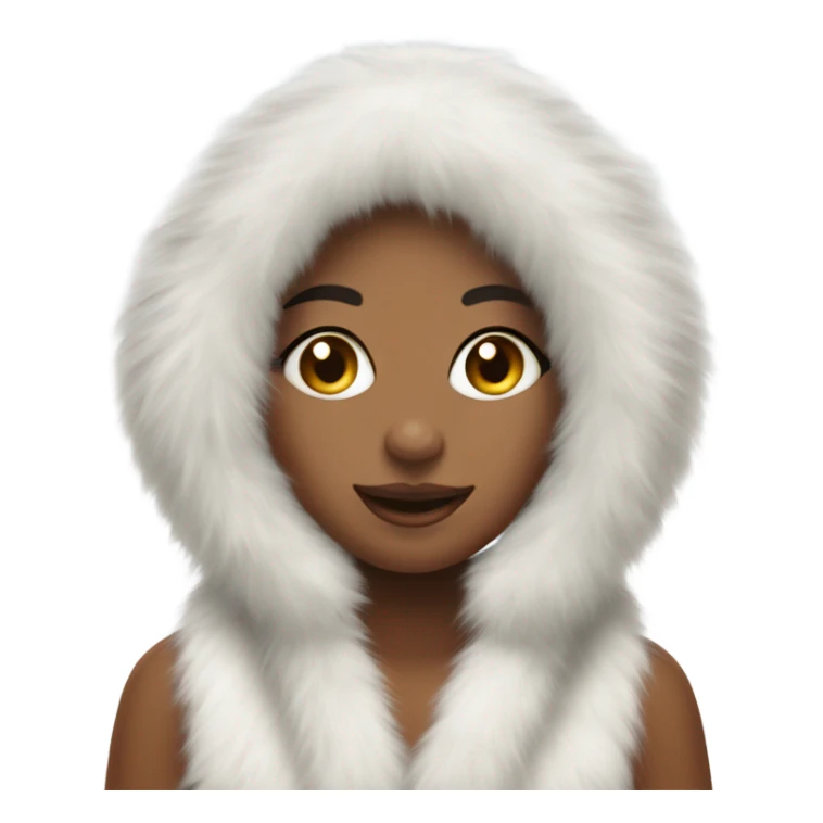 Girl in white big fluffy fur ear muffs sticker