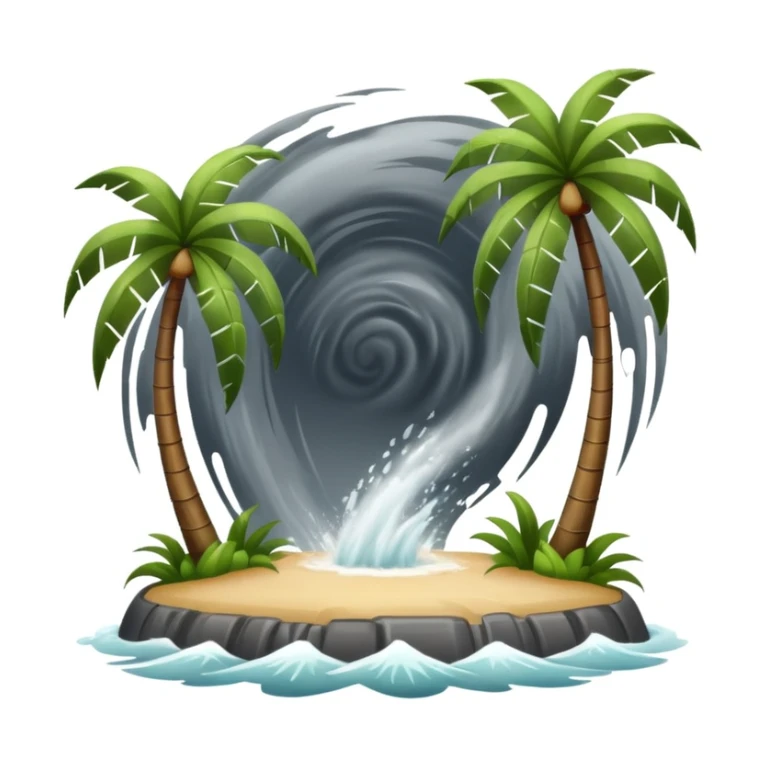 A hurricane on a tropical island  sticker