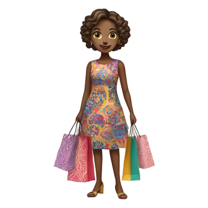 shopping girl dress sticker