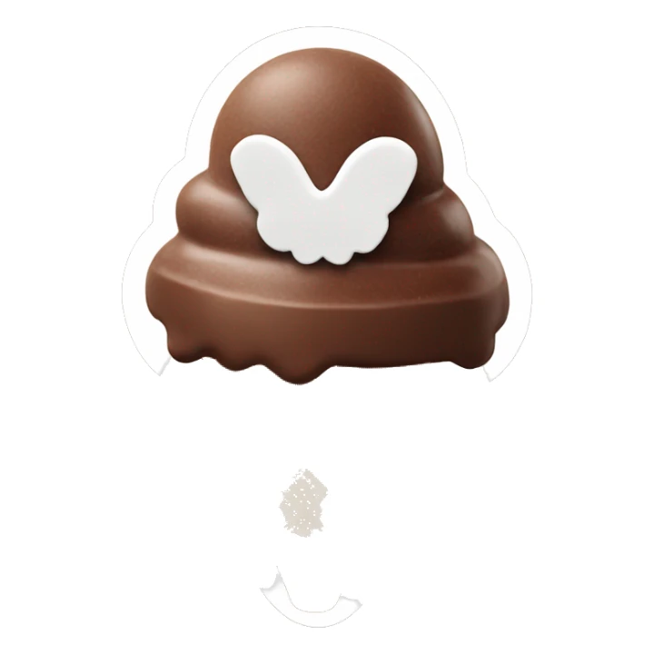 Chocolate ice cream with angel halo sticker