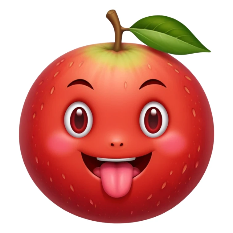 Fruit with tongue sticking out and cute beady eyes  sticker